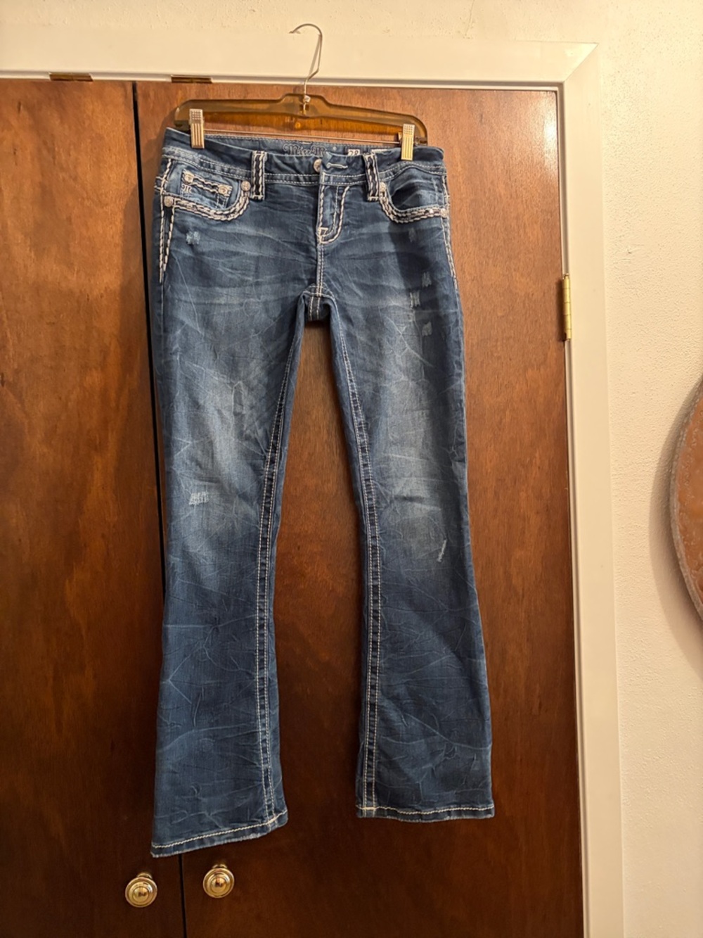 Miss Me Women’s Mid-Rise Bootcut Jeans in Dark Blue